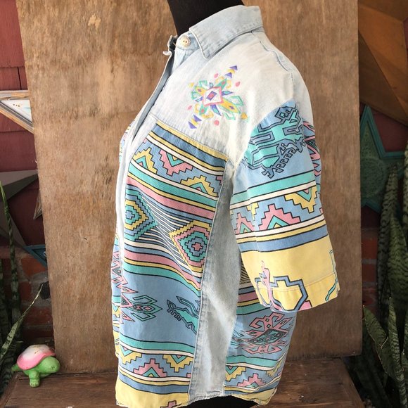 Womens Vintage 90s South Western Embroidered Button Up Size M - Picture 5 of 6